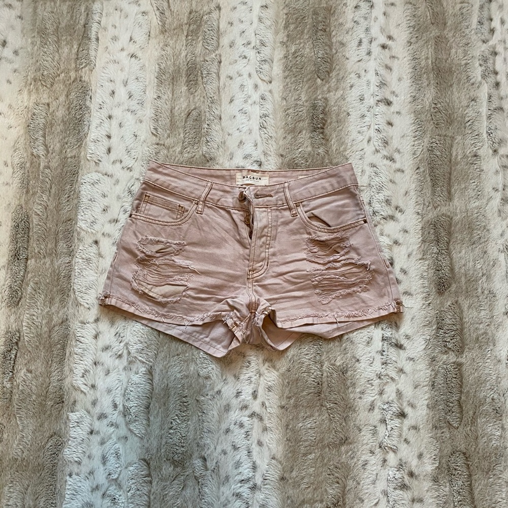 Women’s Pink Ripped Jean Shorts